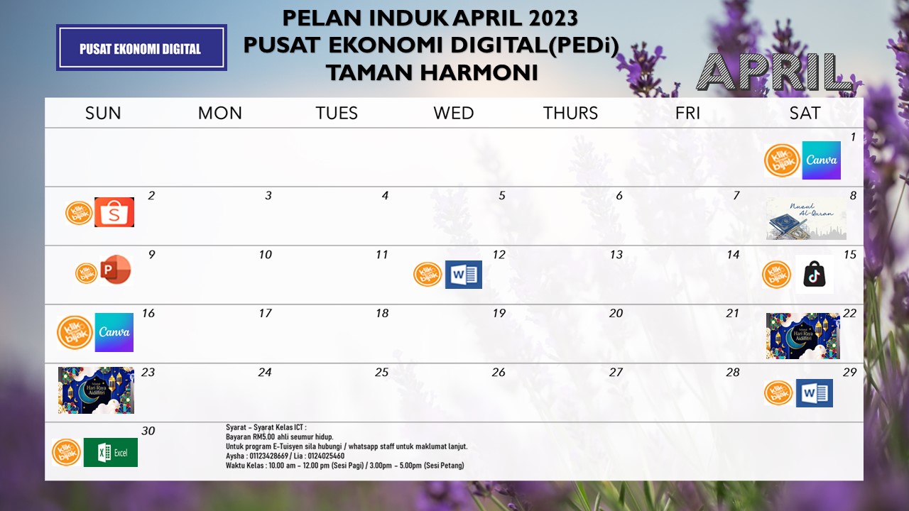 PELAN INDUK APRIL