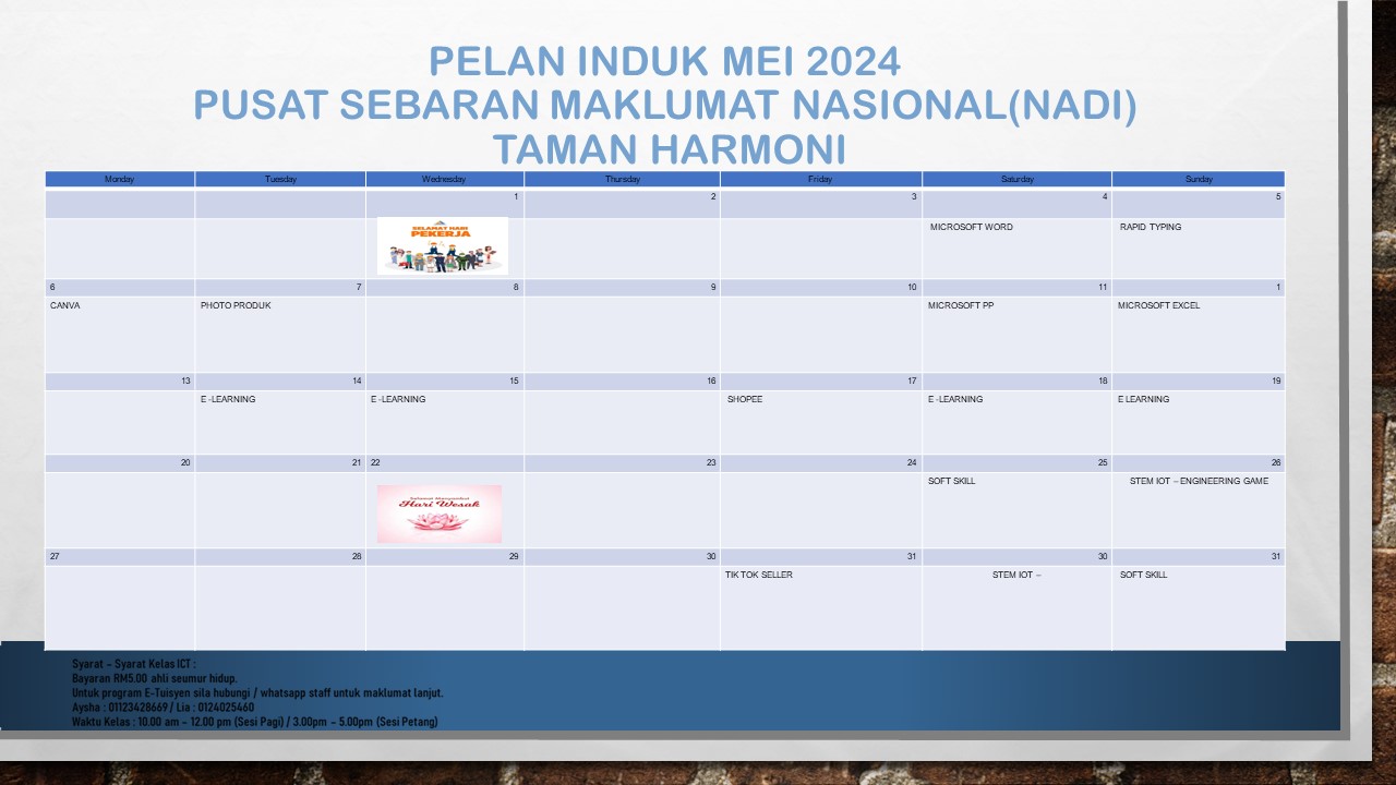 PELAN INDUK MEI 2024